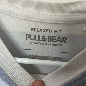 Pull&Bear Casual White and Gray Tee